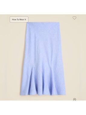 NWT J. Crew Gwyneth flounce-hem slip skirt in linen